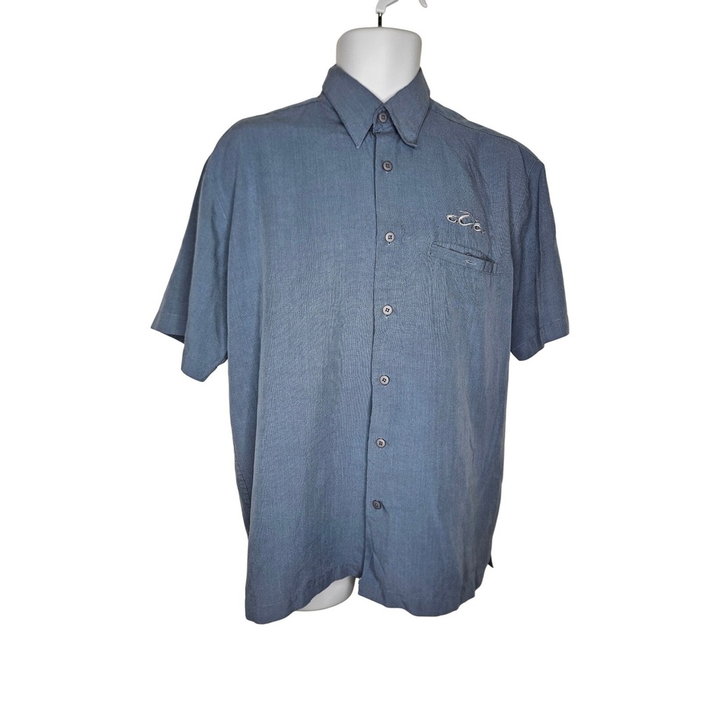 Stormtech Button Up Shirt Short‎ Sleeve Casual Work Blue Men's M Medium